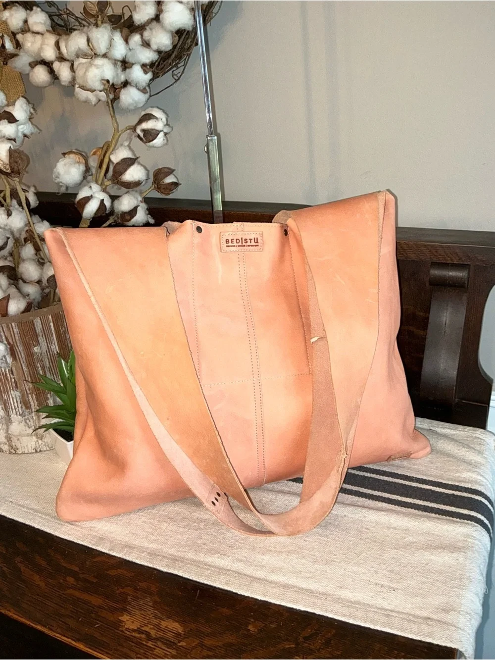 NWT Bed Stu Leather Ariel Hobo Shoulder Slouch Bag Blossom Velvet Retail $249